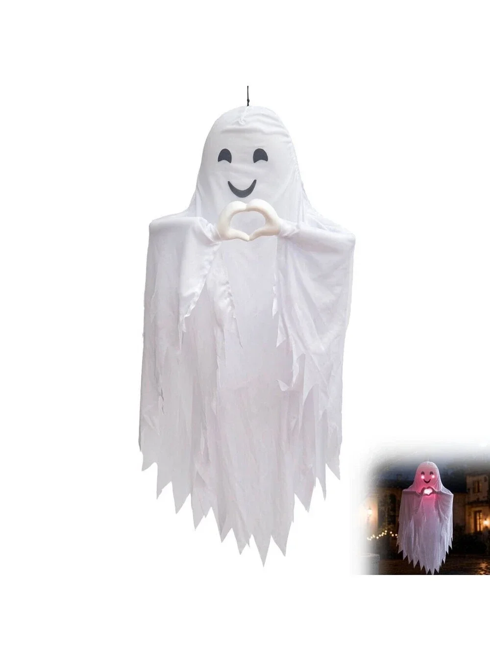 Light-Up Hands in Heart Shape Hanging Talking Ghost